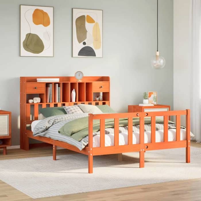 VidaXL Bunk Bed Without Mattress Wax Brown 140x190 Cm Solid Pine, Bed, Bedroom Furniture, Bed with 3321757