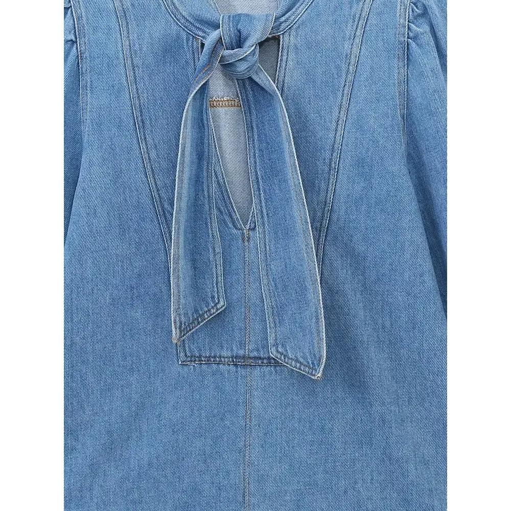 Nová dámská vysoce kvalitní módní kovbojská košile s mašlí a stojáčkem