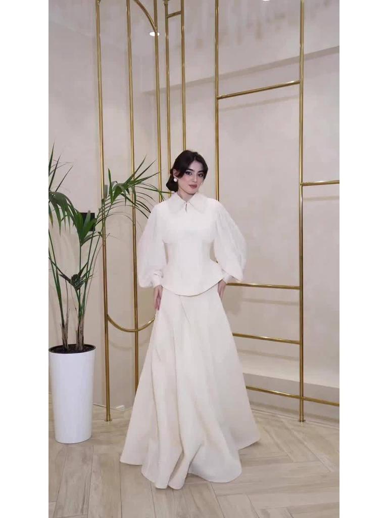 2025 Autumn Retro Palace Style Elegant Long Sleeve Maxi Dress for Women