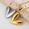 5pcs Stainless Steel Double Hole Love Heart Charms Gold Plated Hearts Pendant for DIY Jewelry Findings Necklace Earring Supplies