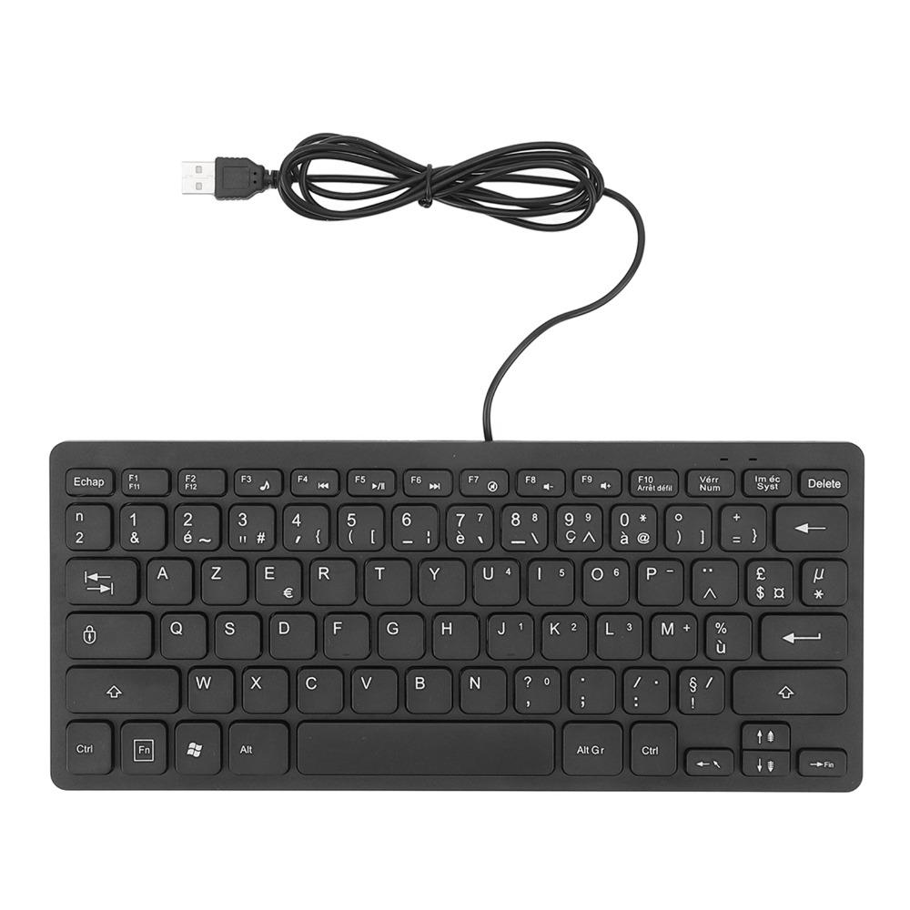 

Durable 78 Keys Language Keyboard Splash Proof Plug and Play Ultra Thin Keyboard Compact Keyboard Desktop