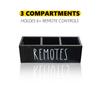 Remote Control Holder Farmhouse Remote Storage Caddy Bedside TV Controller Box Wood Media Organizer Tray for Home Bedroom Table