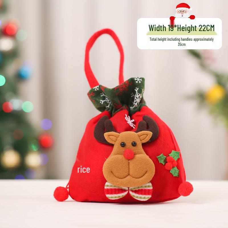 Christmas Eve Gift Tote with Santa, Snowman & Reindeer Design