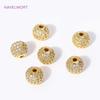 Brass 8/10mm 18K Gold Plated Round Spacer Beads,Beads To Make Bracelets,Inlaid Zircon Loose Beads DIY Jewelry Making Accessories