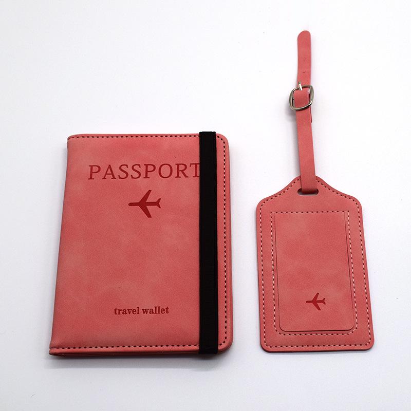 Multicolor PU Leather Passport Cover & Luggage Tag Set