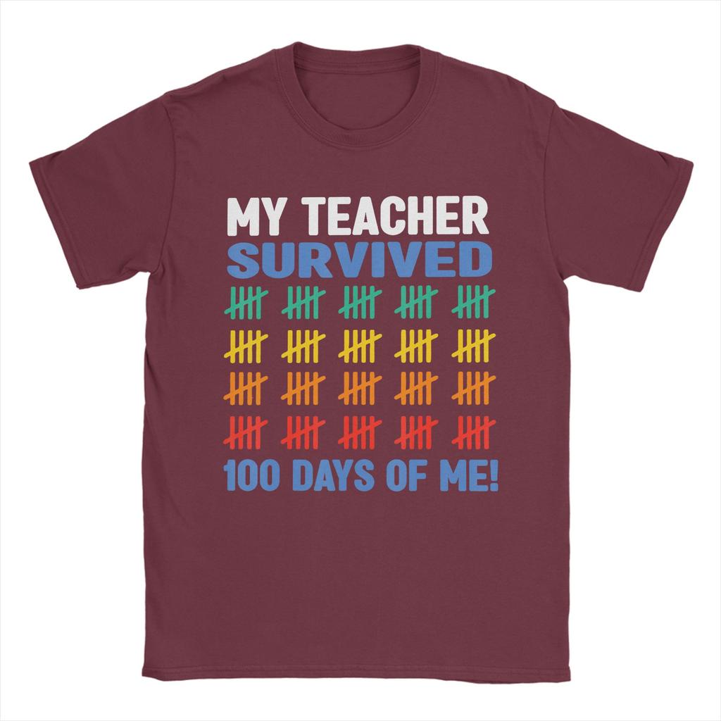 100 Days of School 100th Day of School TShirt Summer Fashion TShirts Unisex Cotton ONeck Plus Size Top Tees Y2K Retro Tops