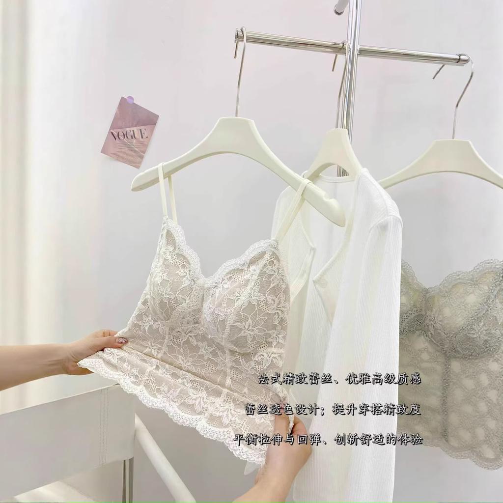 Thin French Lace V-Neck Sling Vest Female Slim Skinny Inside and Outside Sexy Back