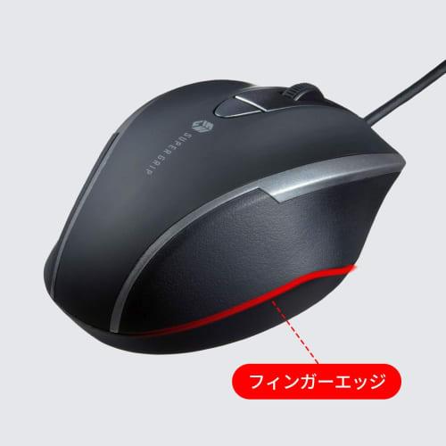 Sanwa Supply Mouse, Wired, USB Connection, Quiet, Blue LED, 5 Buttons (Equipped with Back and Forward Buttons), Medium Size, Black MA-BL168BK