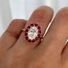 1Pcs Fashionable Synthetic Zircon Flower Ring, Simple, Niche, Light Luxury, Multi-functional Ring