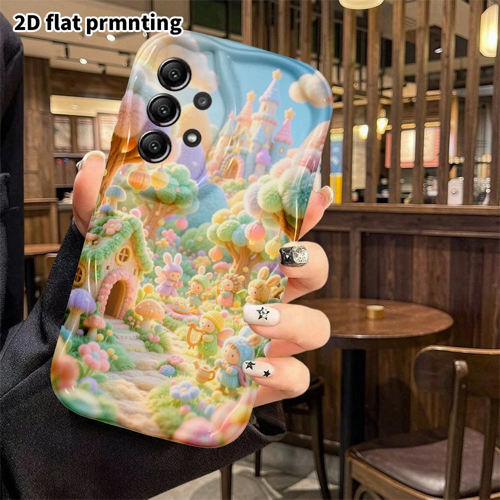 Phone Case: 2D flat, suitable for Samsung Galaxy A34 A35 M05 M06 S20 S22 S21 FE Plus 5G protective case, Elf Town, perfect Christmas and Halloween hol