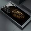 Szklane etui na telefon z wzorem głowy złotego lwa, odpowiednie do Samsung Galaxy S26 S25 S24 S22 S21 S20 FE/Ultra/Plus, odporne na upadki