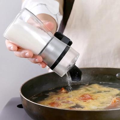 Push-type Salt Dispenser Sugar Bottle Spice Pepper Shaker Can Jar PushType Seasoning Container Kitchen Gadgets