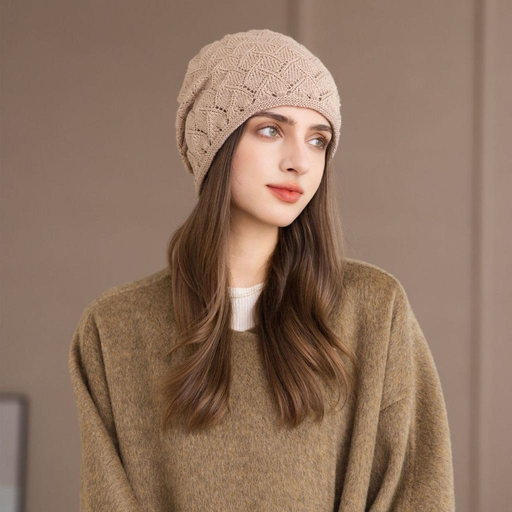 Autumn and Winter Knitted Hat, Ear Protection, Warm Pullover, Wool Hat