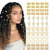 32/40/60 Stück Dreadlock Haaraccessoires, Hohl geschnitzte Haarringe, Offenes Design Leicht zu tragende Haarmanschetten für Festivals Partys