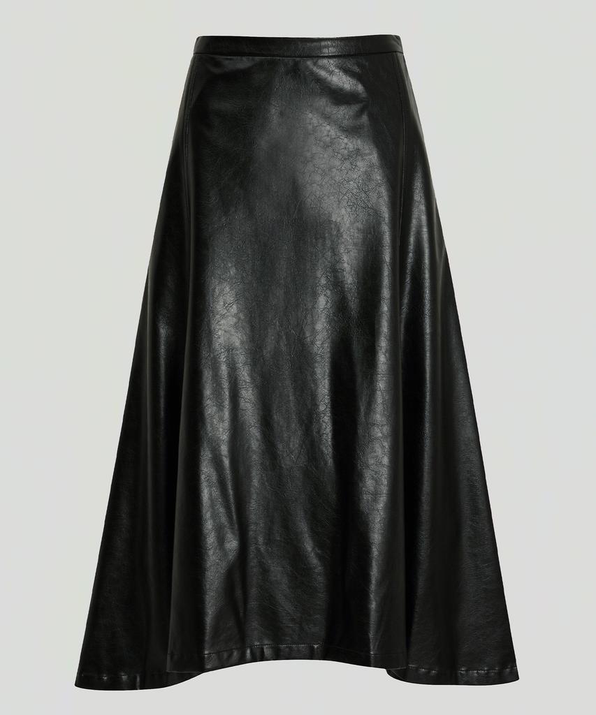 Supaeg Eco Leather Flare Skirt _ Black