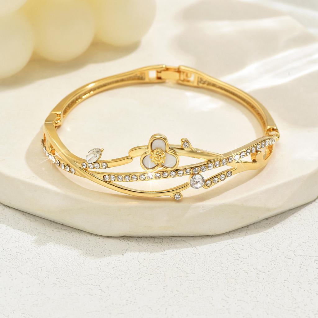Rose Gold Bracelet Women'S Jewelry Simple Flower Bracelet