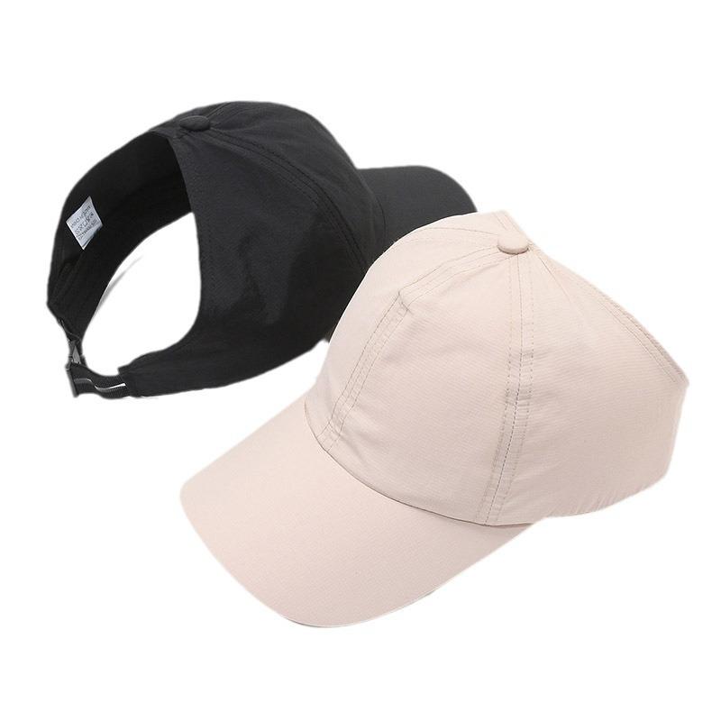 Summer New Ponytail Quick-Drying Sunscreen Hat Fisherman Hat Women Shade Cap UV Protection Soft Top Hat