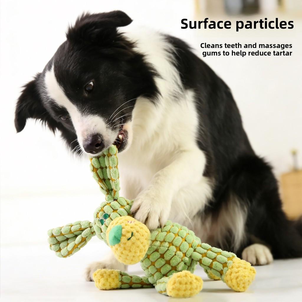 Plush Dog Chew Toy With Cotton Rope For Interactive Dental Relief