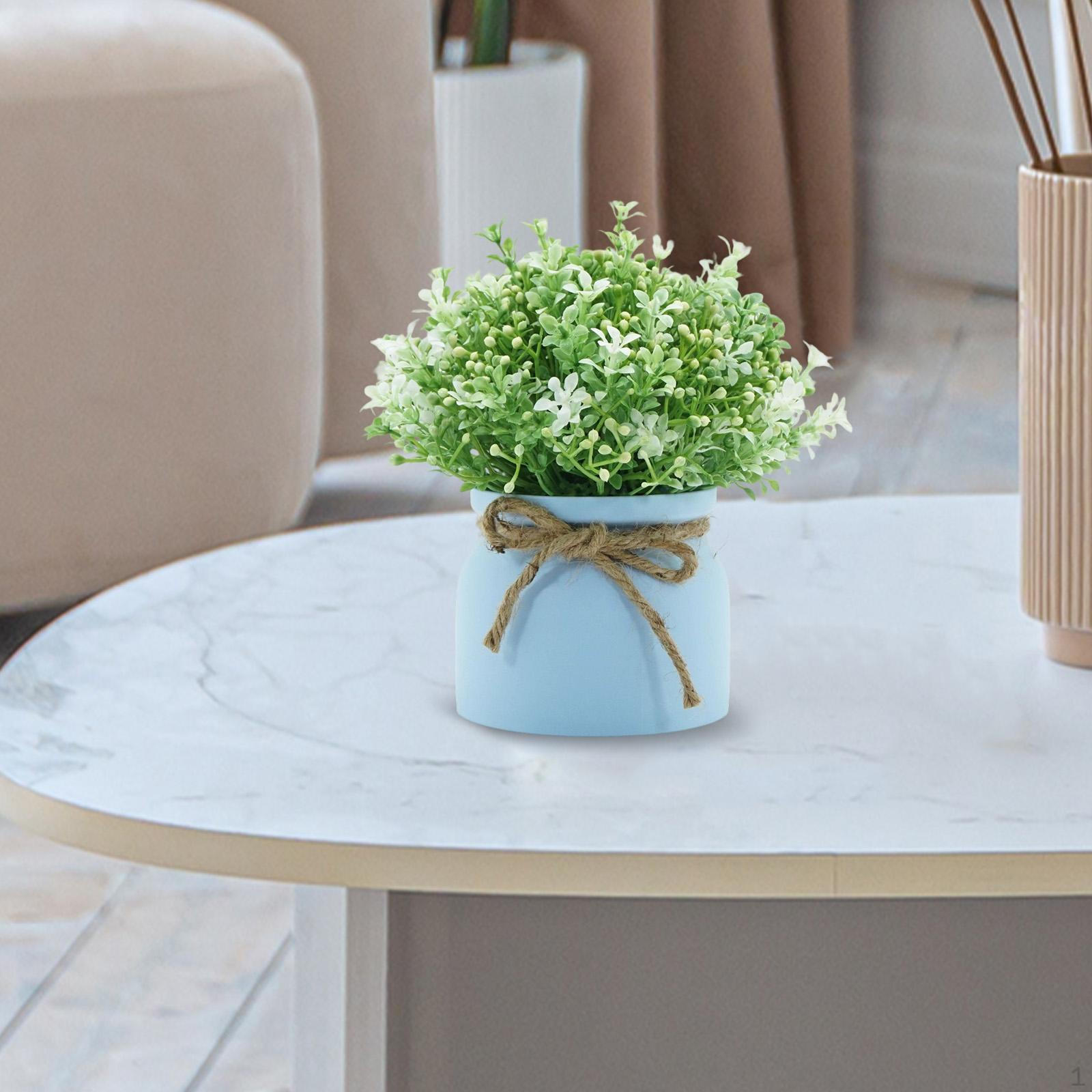 

Маленькие искусственные горшечные растения, искусственный цветок фасоли в горшке, композиция, искусственные для свадьбы Blue Pot