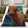 Highland Cow Blanket Soft Flannel Blanket Animal Print Sofa Blanket Print Blanket