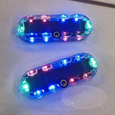 Solar Multicolor LED Strobe Warning Light – Universal Vehicle Rear Safety Lamp, No Wiring, Energy-Saving
