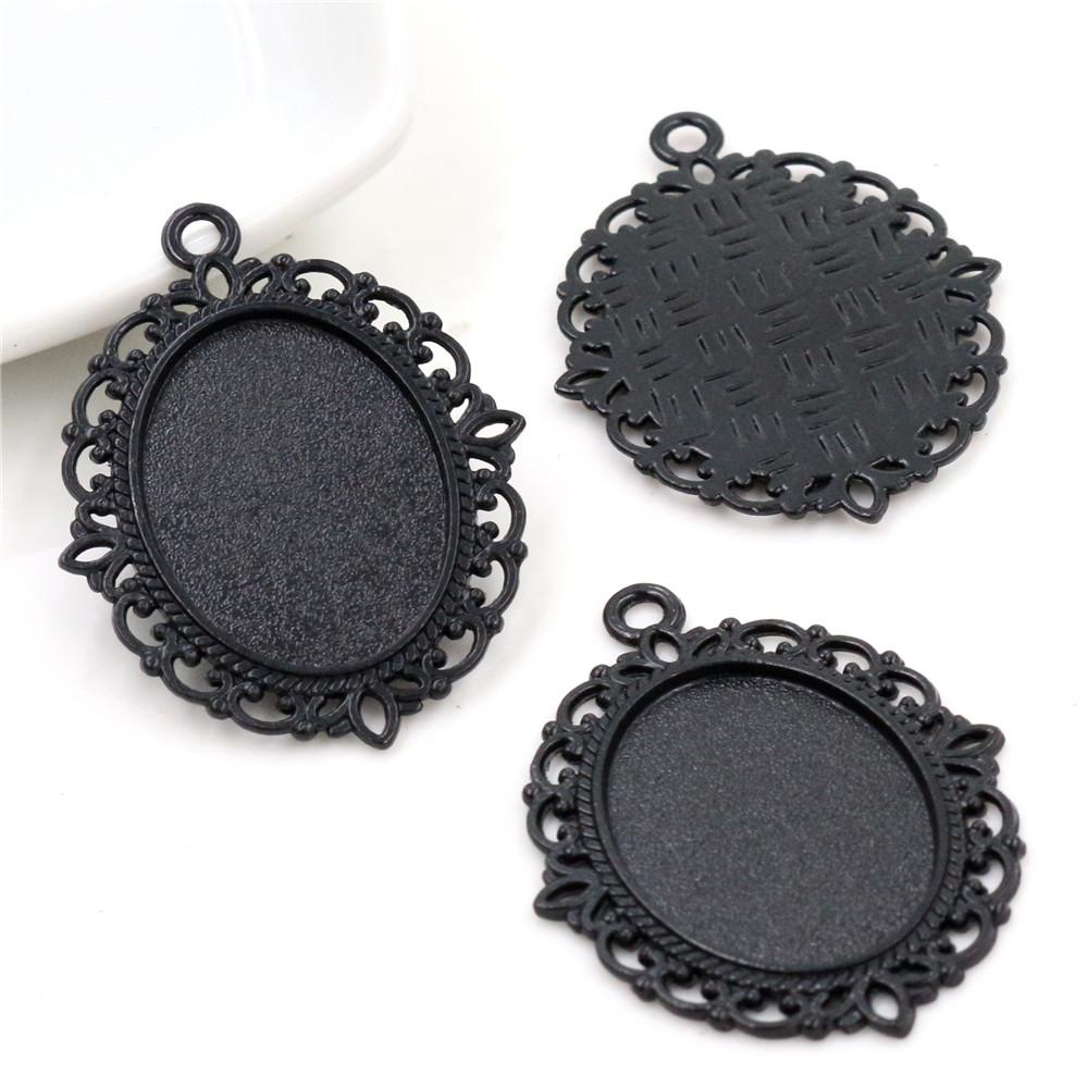 10 Stück 18x25mm Innenmaß 8 Farben Vintage Stil Cameo Cabochon Basis Fassung Anhänger Halskette Schmuckzubehör