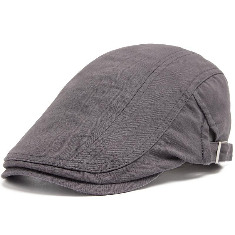 Vintage British Style Cotton Beret Hat Men Women Casual Forward Cap Solid Color Sun Duckbill Hat Spring Summer Lightweight Adjustable Unisex Hats