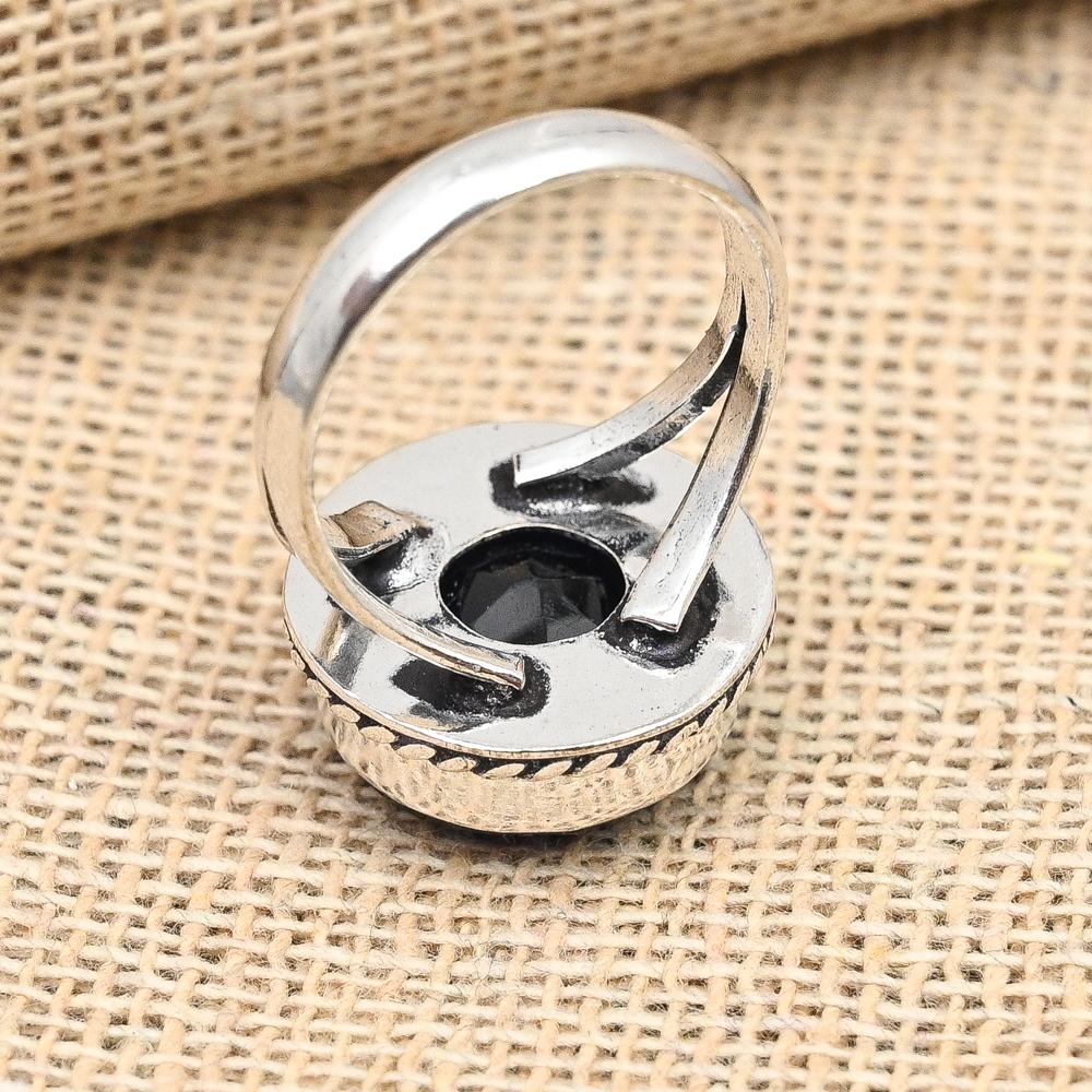 Blå safir Lab-skapad ädelsten handgjorda 925 sterling silver smycken påkostade ring för kvinnor