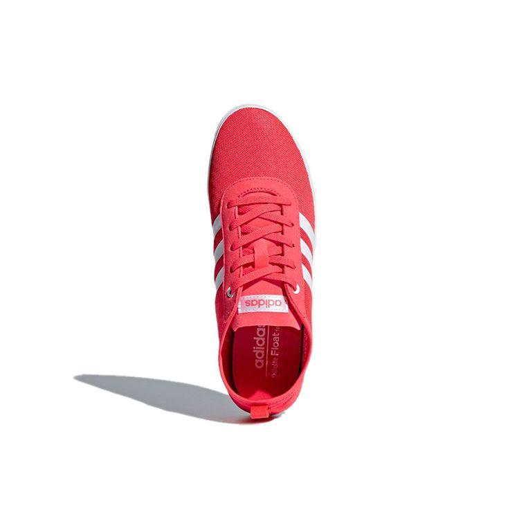 Adidas Neo Fabric Breathable Durable Non-Slip Low-Top Skate Shoes Women Sneakers Red DB0166