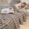 Thick Winter Rabbit Plush Flannel Coral Fleece Throw Blanket