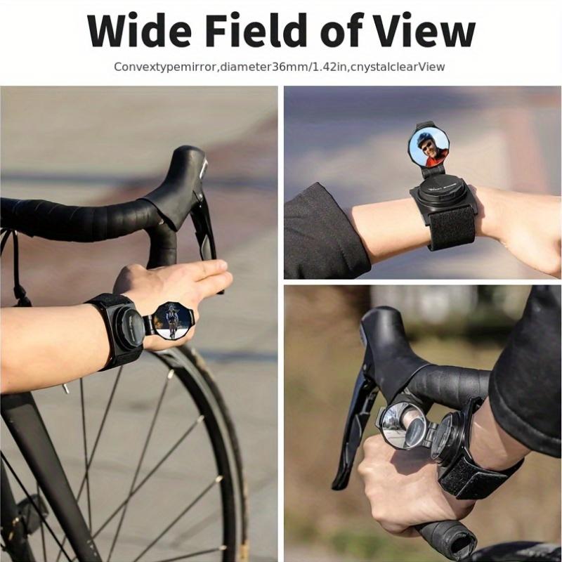 [Rotatable Bicycle Mirror] 360-Degree Rotatable Convex Lens Bicycle Mirror | Made of Acrylic Lens, ABS Shell, Equipped with Wrist and Arm Straps