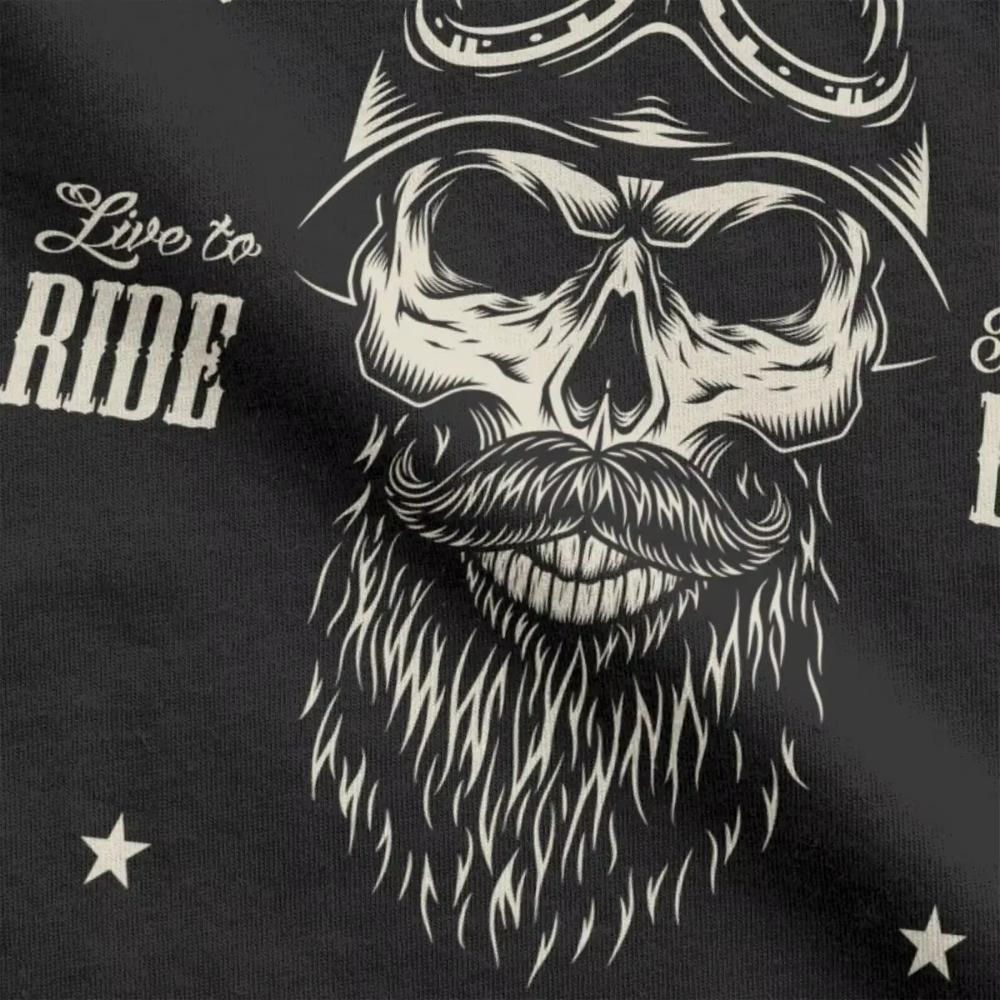 Crazy Motorcycle Vintage Rider Ride To Live T Shirt Men Women 100% Cotton Forever Two Wheels Tees Shirt Printing Clothing