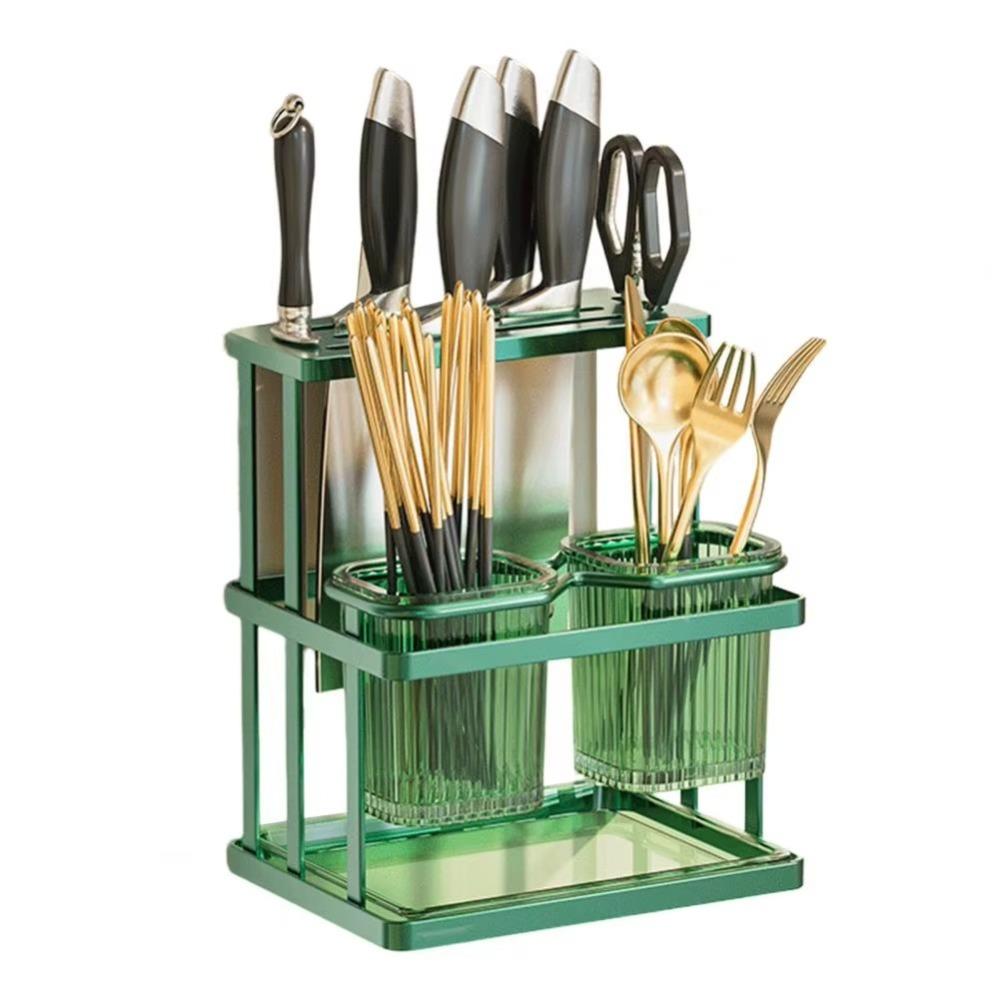Mildew-Proof Kitchen Storage Rack Carbon Steel Cutlery Organizer Drain Rack  Countertop Storage