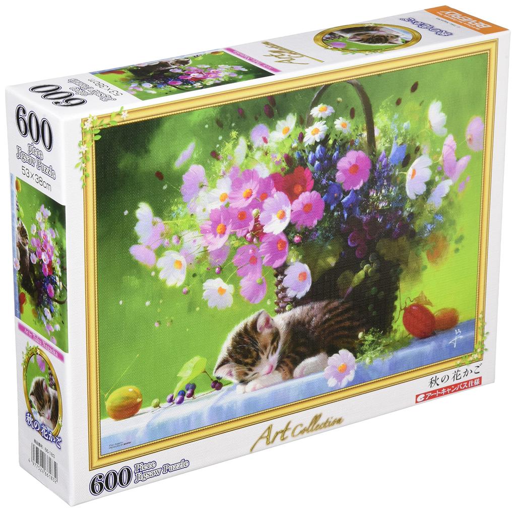 Puzzle Beverly 600 dílků Podzimní květinový koš x růžová [Vyrobeno v Japonsku] (38 53 cm) 66–183