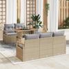 VidaXL 6-Piece Garden Sofa Set with Beige Cushions Poly Rattan Acacia 3349650