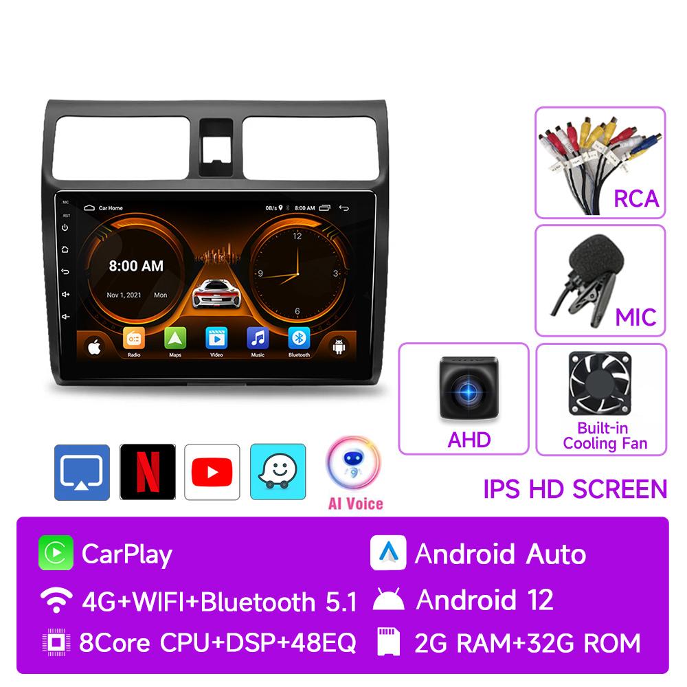 JIUYIN AI Voice 2 Din Android Auto Radio For Suzuki Swift 2003 - 2010 Carplay 4G Car Multimedia GPS 2din Autoradio