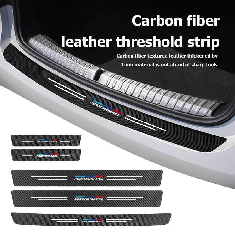 4pcs Car Door Sill Protector Carbon Fiber Threshold Stickers For BMW M E87 E30 E46 E28 E39 F18 F35 G03 F10 E93 F20 AG9