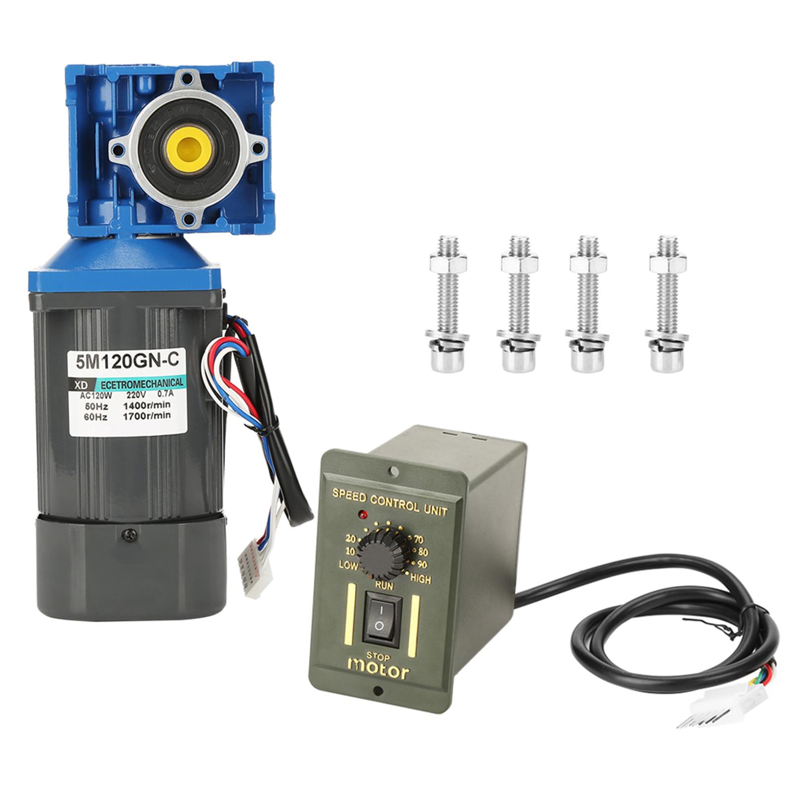 

AC220V 120W Self Locking Worm Speed Adjustable CWCCW Gear Motor with Governor (25K)