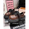 Soft Leather Big Head Derby Small Leather Shoes Women's Autumn New Platform Versatile Casual Retro Trendy Cool Mickey Single Shoes