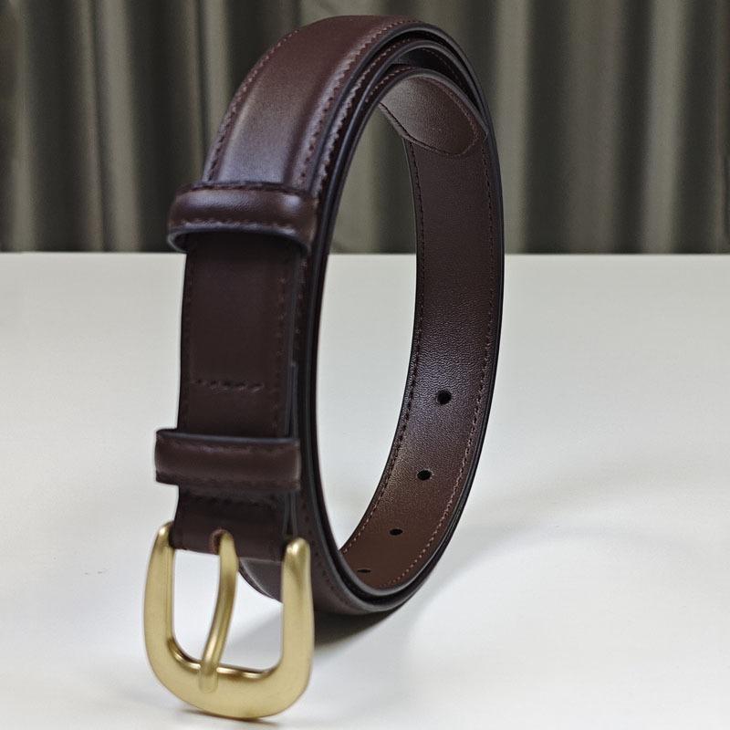 Elt Ew Women's Gold Buckle Belt Igh-end and Thin Fashion Versatile Leather Belt with Trousers