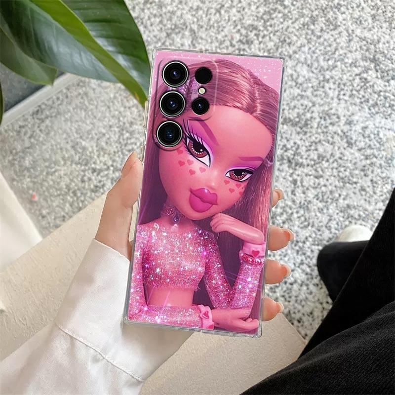 Cartoon Fashion Doll Bratzs Transparent Case For Samsung Galaxy S26 S25 Ultra S24 S22 S26 Plus S20 S23 S21 S25 FE 5G Clear Cover