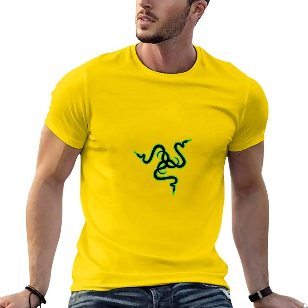 Razer Logo T-Shirt korean fashion funny t shirt heavyweight t shirts plain t shirtsoversized