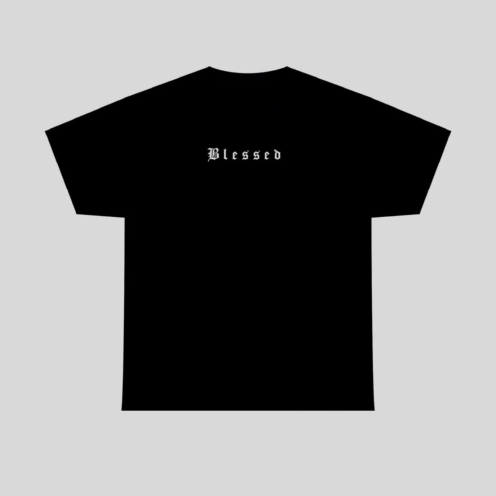 Street Wear Blessed T shirt Custom Made Screen Printed Apparel Heavy XL S