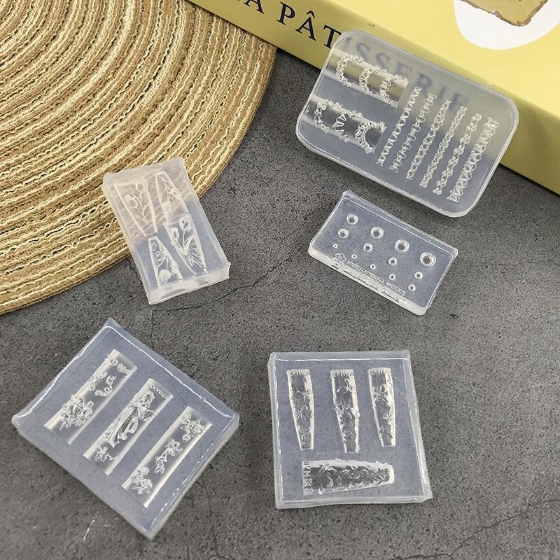 Cartoon Silicone Nail Mold Flower Nail Decorations Nails Diy Design Stereoscopic Stamping Plate Manicure Tools Art Supplies