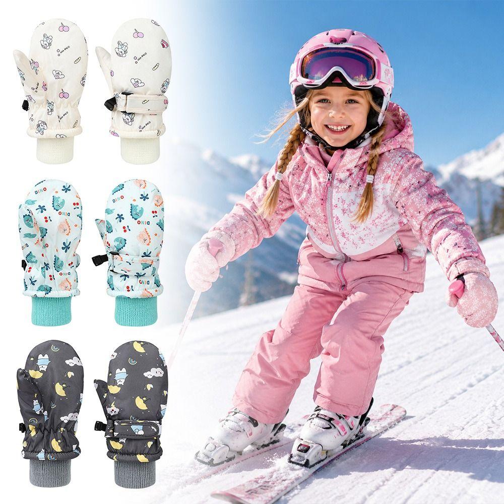 Non-slip Children Ski Gloves Warm Kids Winter Mittens Cute Snow Gloves  Children Kids