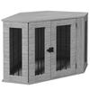 Dog Crate Furniture Side Table, with Cushion, 104 x 55 x 63cm - Grey