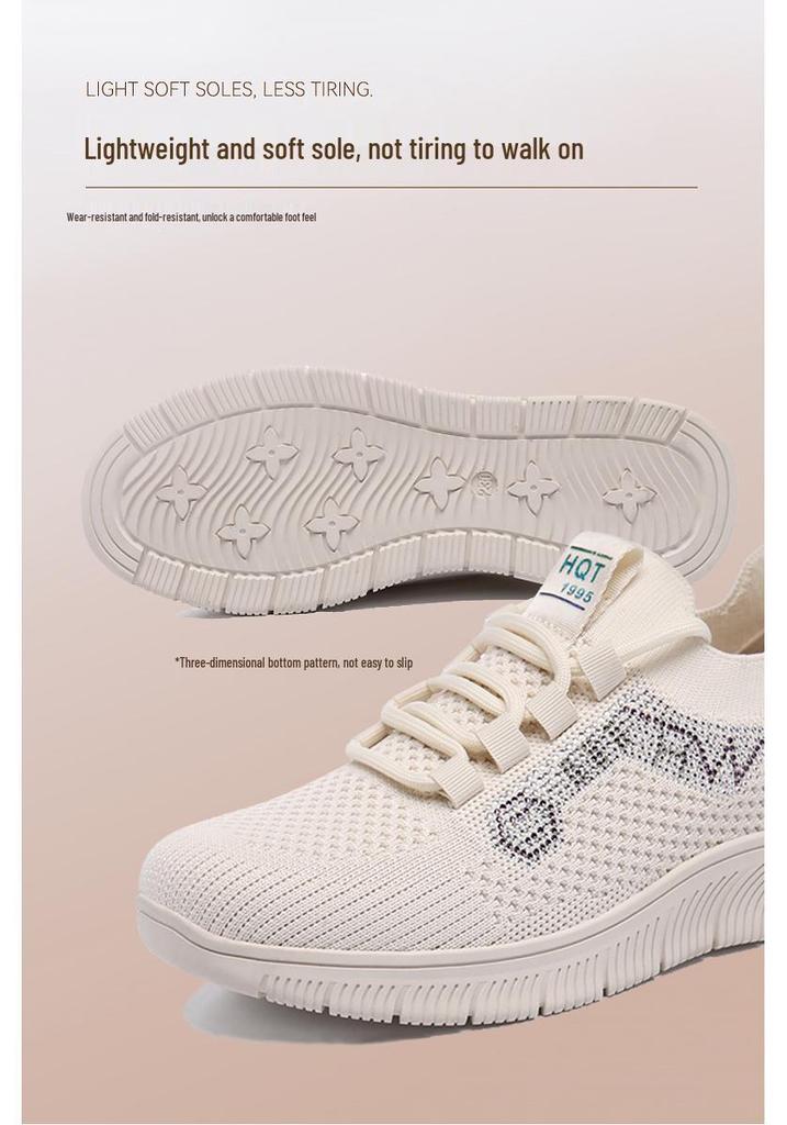 Red Dragonfly Women's Flyknit Spring Sneakers - Lightweight, Thick-Sole, Breathable, Casual Shoes for Travel and Sports.