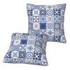 Piastrella Portoghese Blu Portogallo Azulejo Fiore 2 Pezzi Federa Quadrata Copricuscino Cuscino Cuscino da Divano Per Casa Camera da Letto