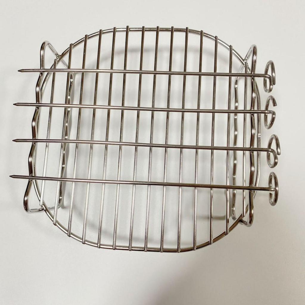 Stainless Steel Double-Layer Air Fryer Grill Rack with Skewers