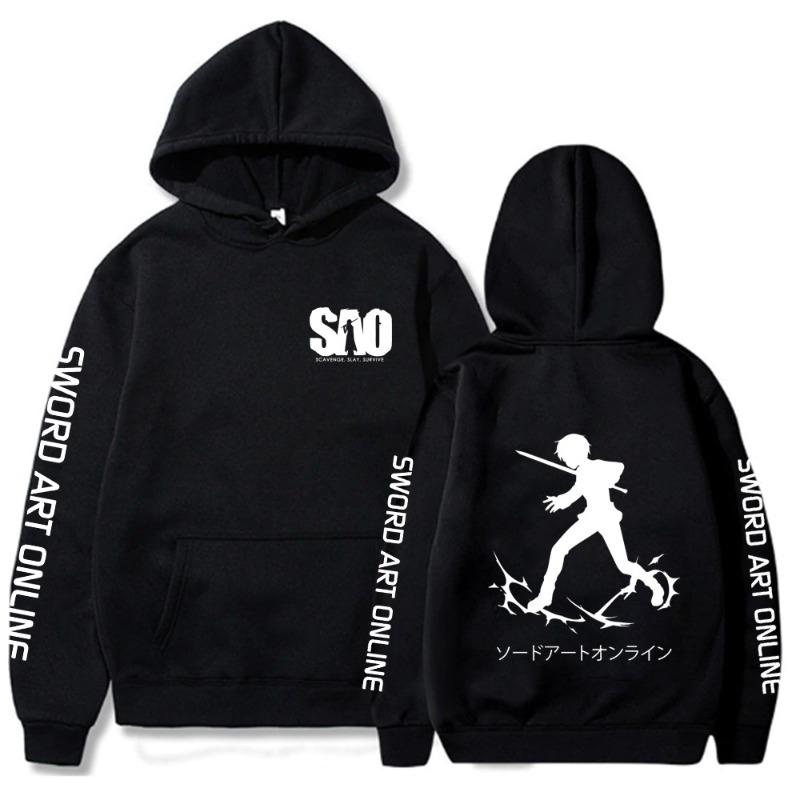 Sword Art Online Japanese Animation Men's Hoodies Boys Harajuku Girls Hip Hop Pullover Fancy Music Gift Sweatshirt